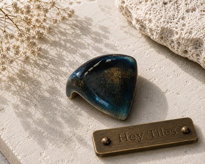 Fujiwa Nami Series: 1" x 1" Shoreline Glossy Porcelain Beak Outside Corner Tile — product image 2