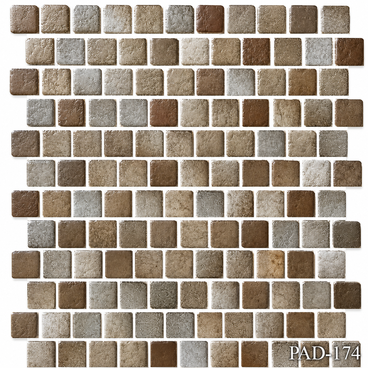 Fujiwa Pavo Series: 1" x 1" Coconut Porcelain Mosaic Pool Tile
