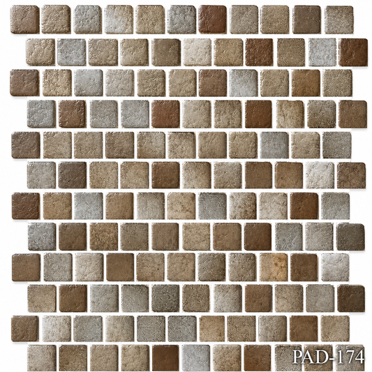 Fujiwa Pavo Series: 1" x 1" Coconut Porcelain Mosaic Pool Tile