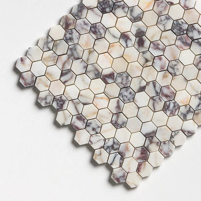 1” Calacatta Viola Hexagon Marble Tile - Hey Tiles