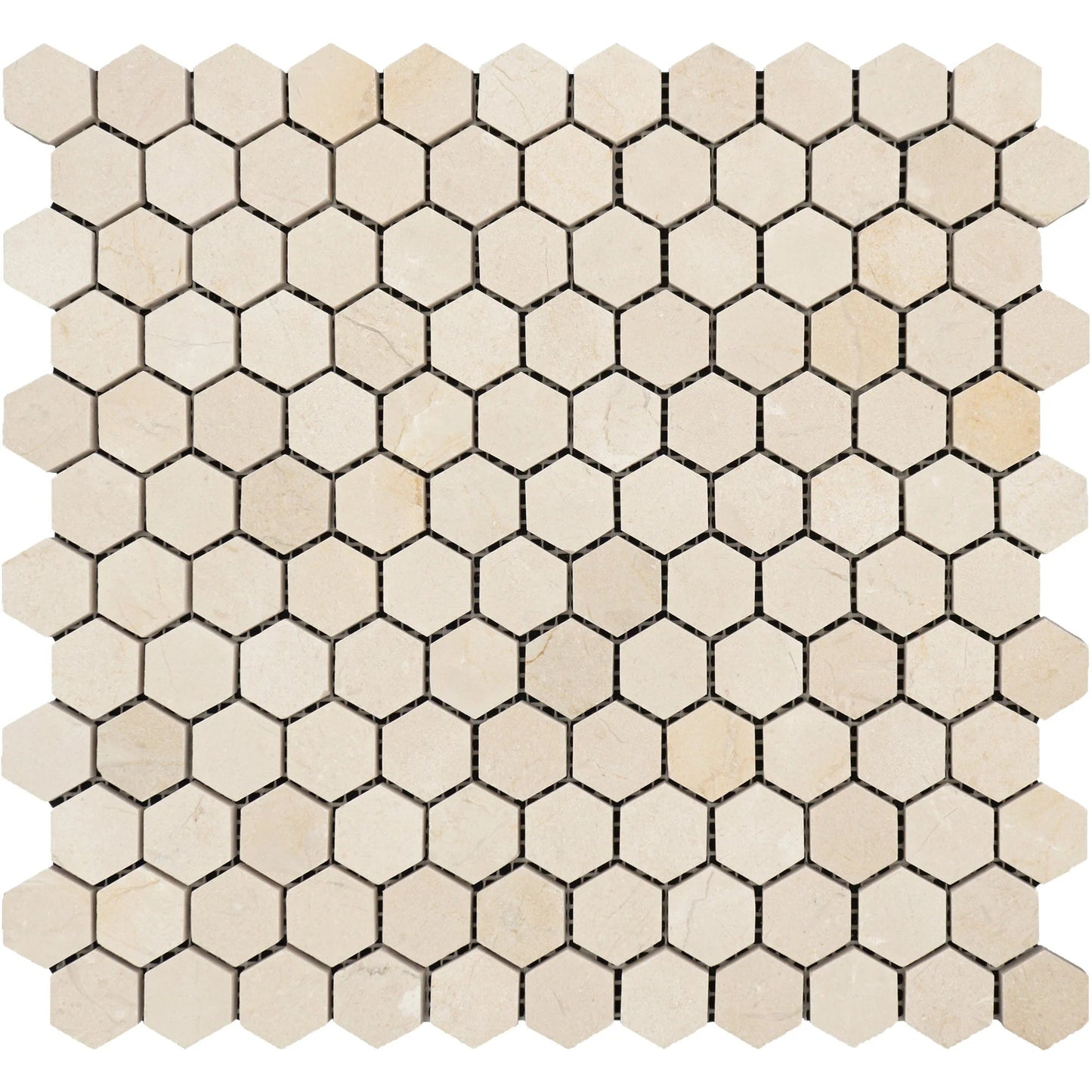 1” Crema Marfil Hexagon Spanish Marble - Hey Tiles