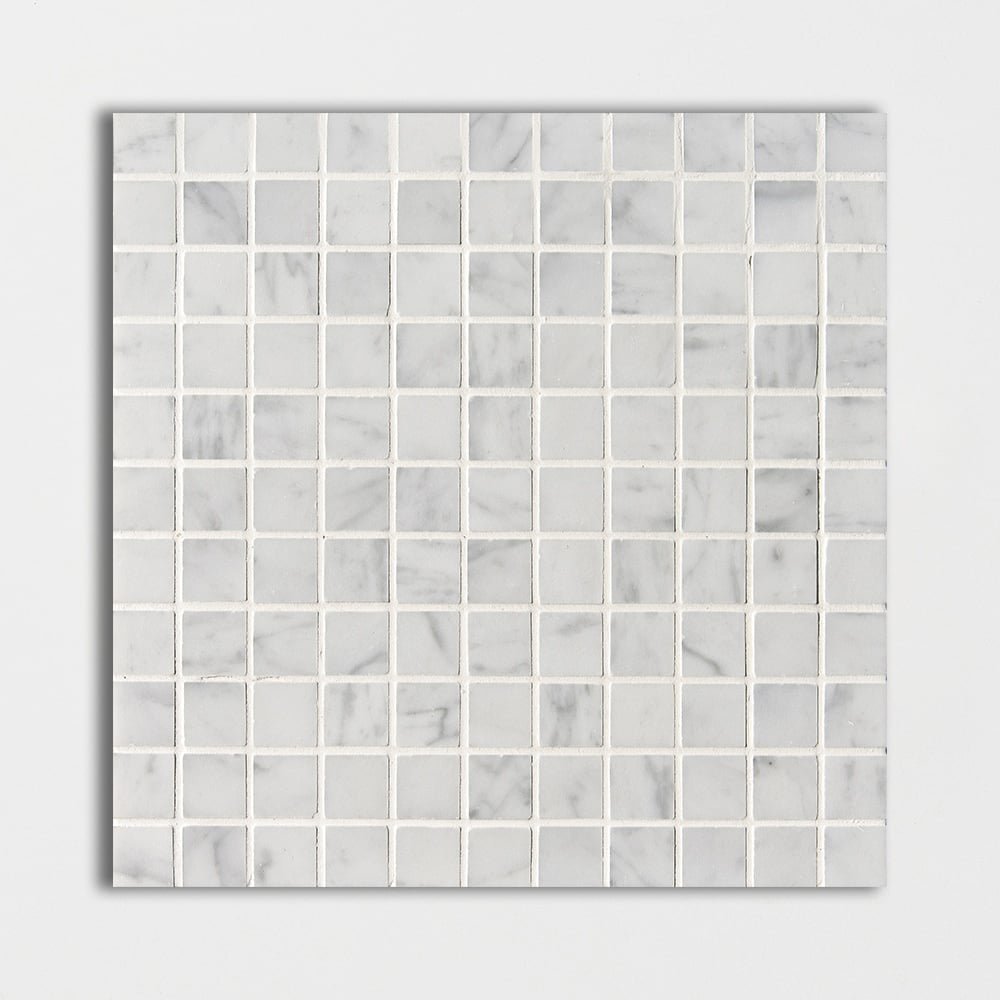 1 x 1 Carrara White Square Marble Mosaic Tile - Hey Tiles