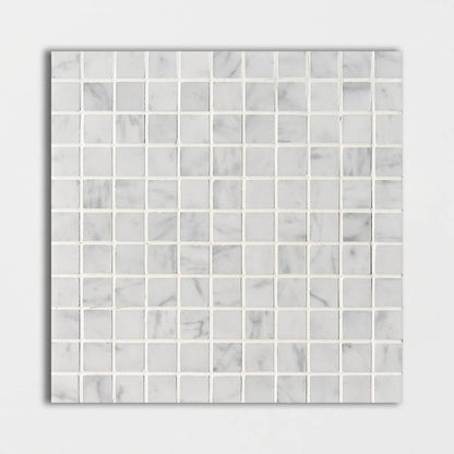 1 x 1 Carrara White Square Marble Mosaic Tile - Hey Tiles