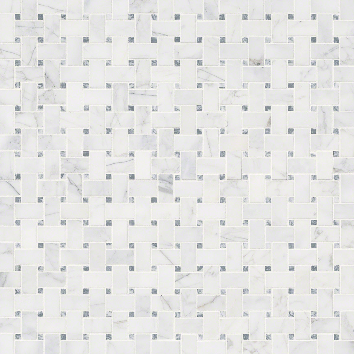 MSI Calacatta Cressa Basketweave Honed Marble Mosaic Tile