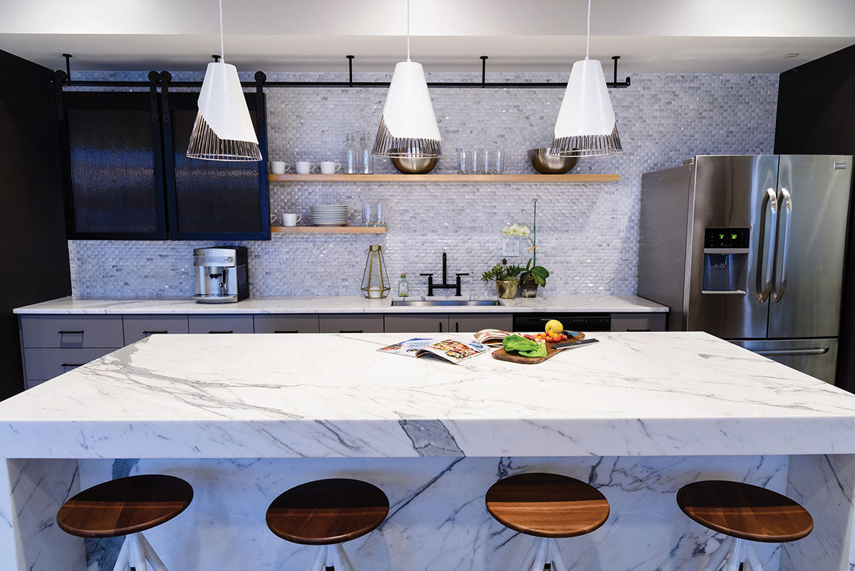MSI Carrara White 1 x 2 3D Polished Marble Mosaic Tile