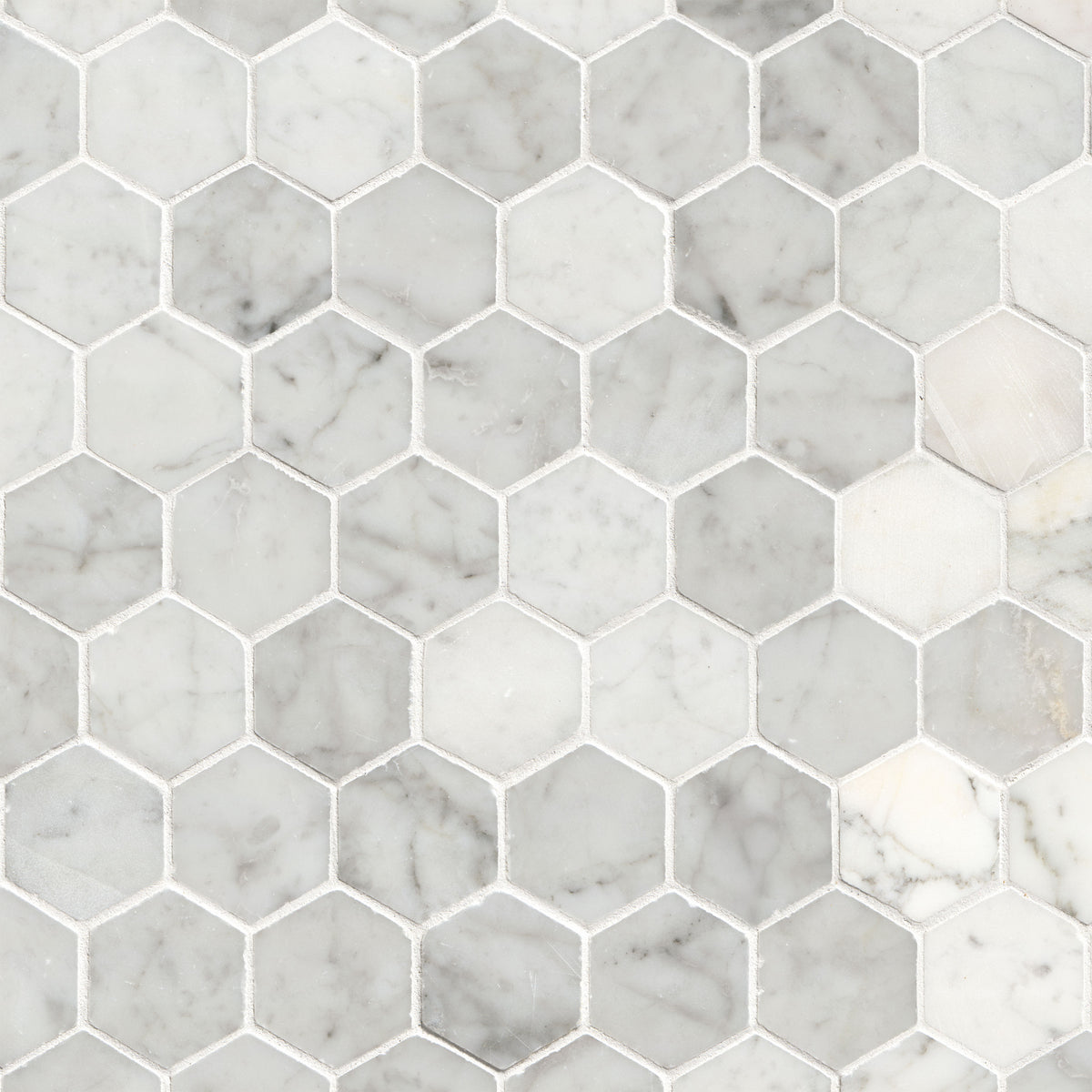 MSI Carrara White 2 in. Hexagon Polished Marble Mosaic Tile
