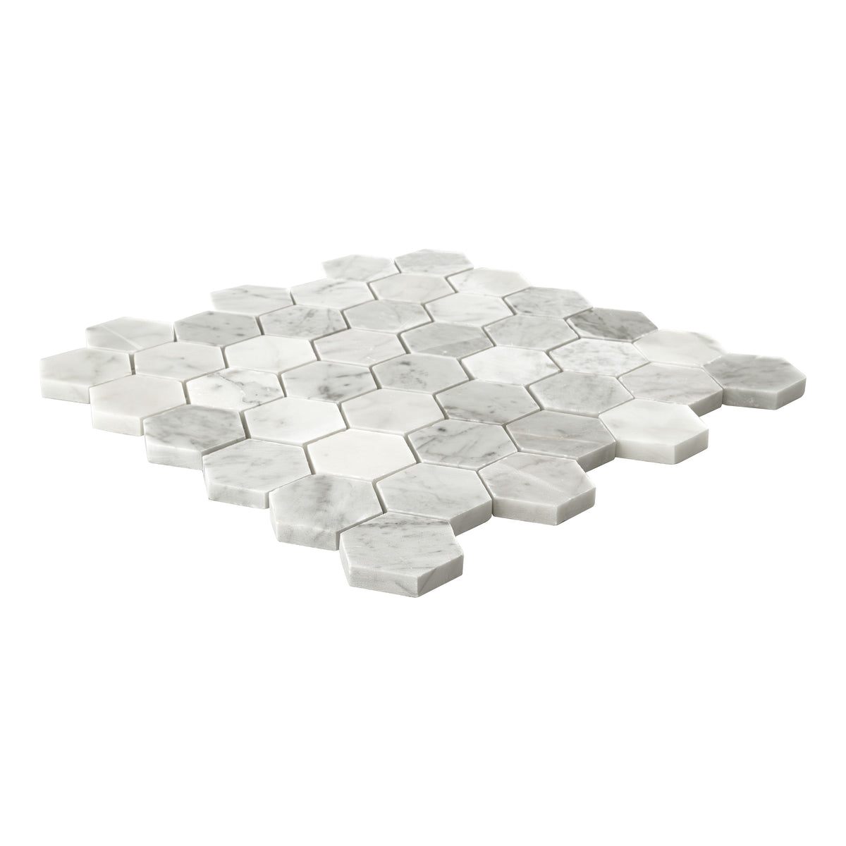 MSI Carrara White 2 in. Hexagon Polished Marble Mosaic Tile