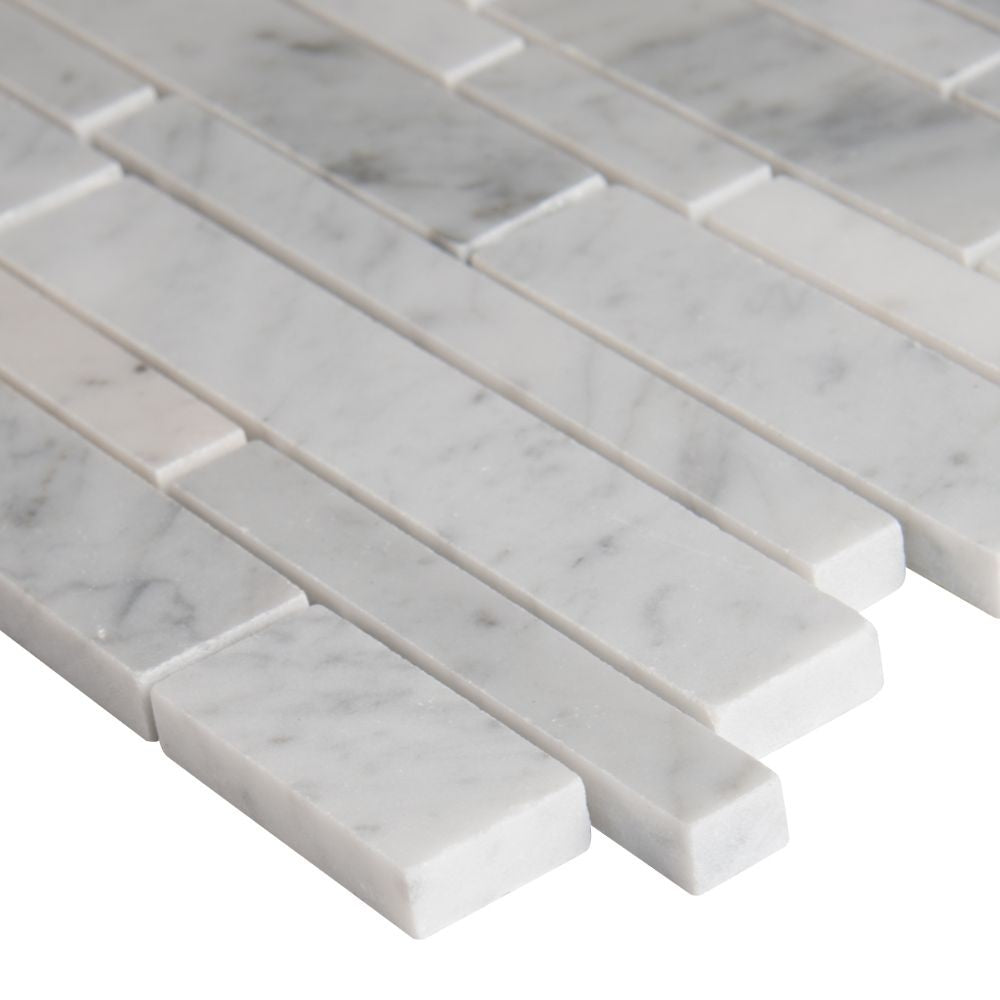 MSI Carrara White RSP Pattern Polished Marble Mosaic Tile