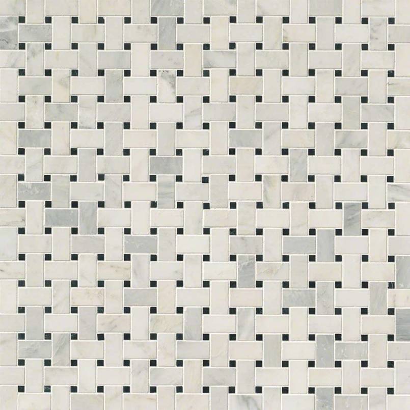 MSI Greecian White Basketweave Polished Marble Mosaic Tile