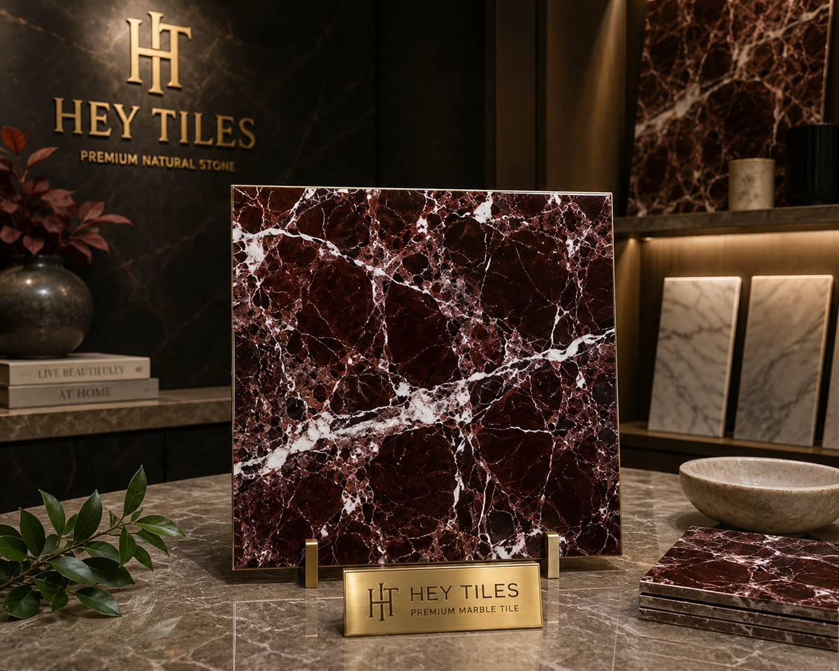 12x12 Rosso Levanto Heritage Polished Marble 3/8" Field Tile