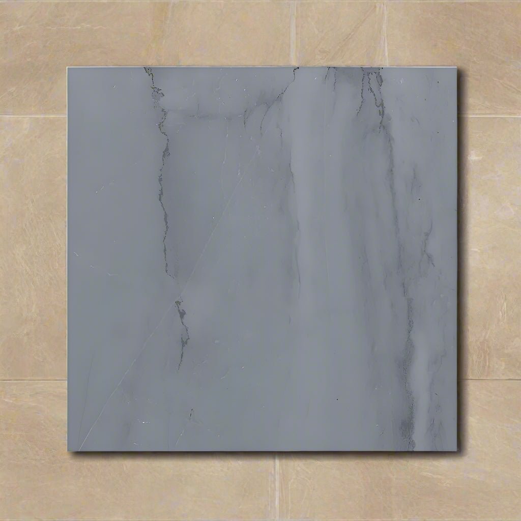 12x12 Bardiglio Imperiale Premium Italian Gray Marble Tile, 3/8 - Hey Tiles