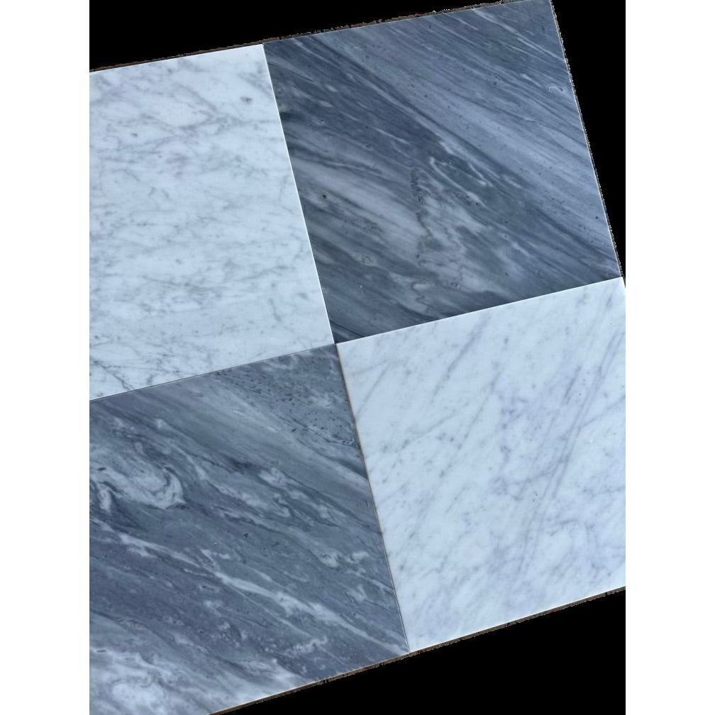 12x12 Bardiglio Italian Gray Marble, 3/8 - Hey Tiles