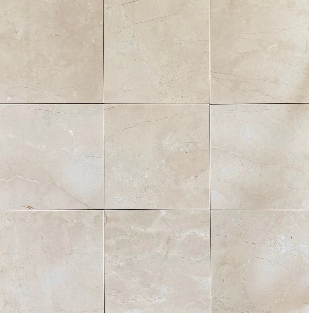 12x12 Crema Marfil Marble Tile from Spain - Hey Tiles