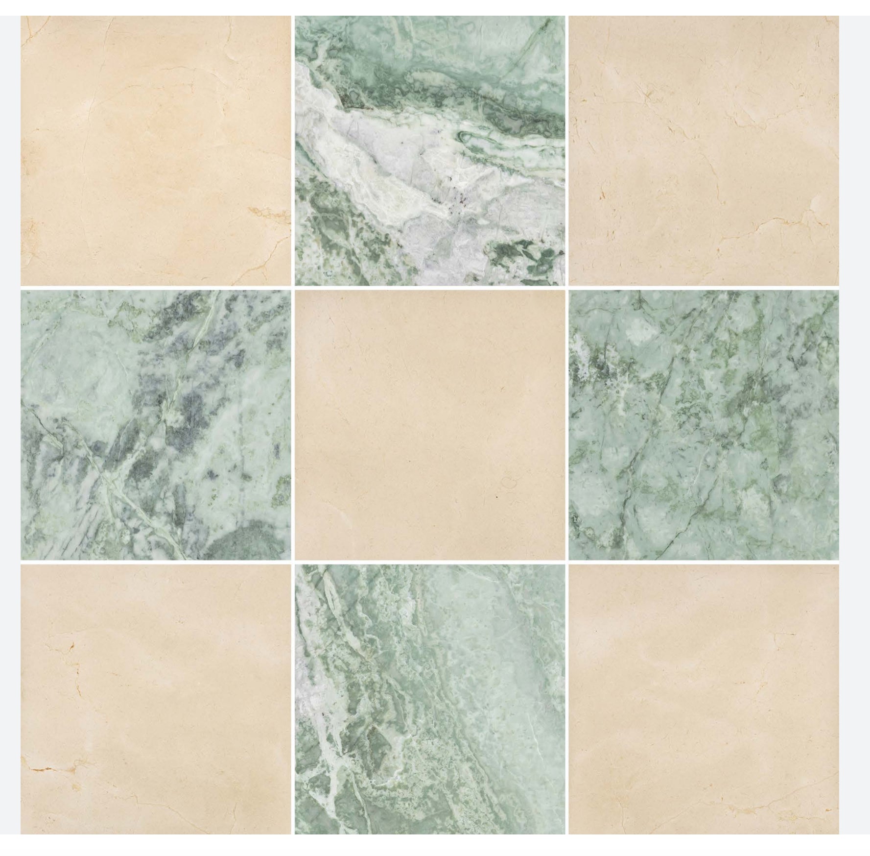 12x12 Ming Green ( Icelandic Green ) Marble, 3/8 - Hey Tiles