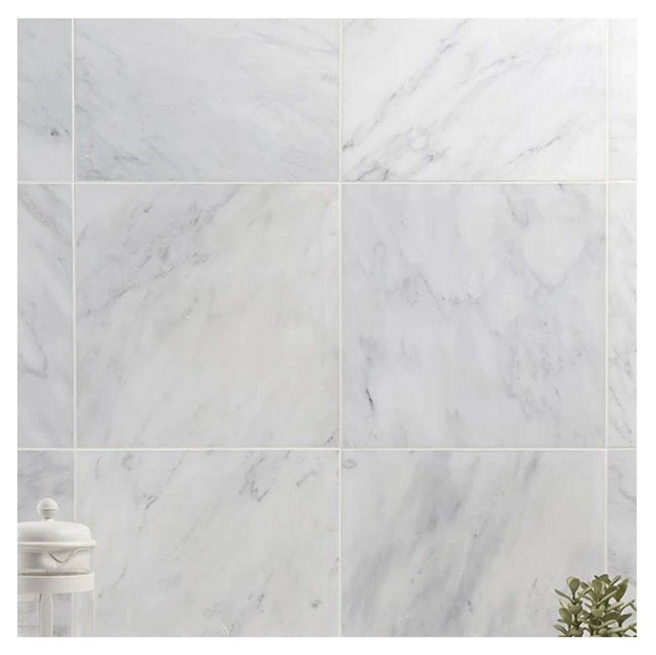 12x12 Oriental White ( Asian Statuary ) Marble Tile, 3/8 - Hey Tiles