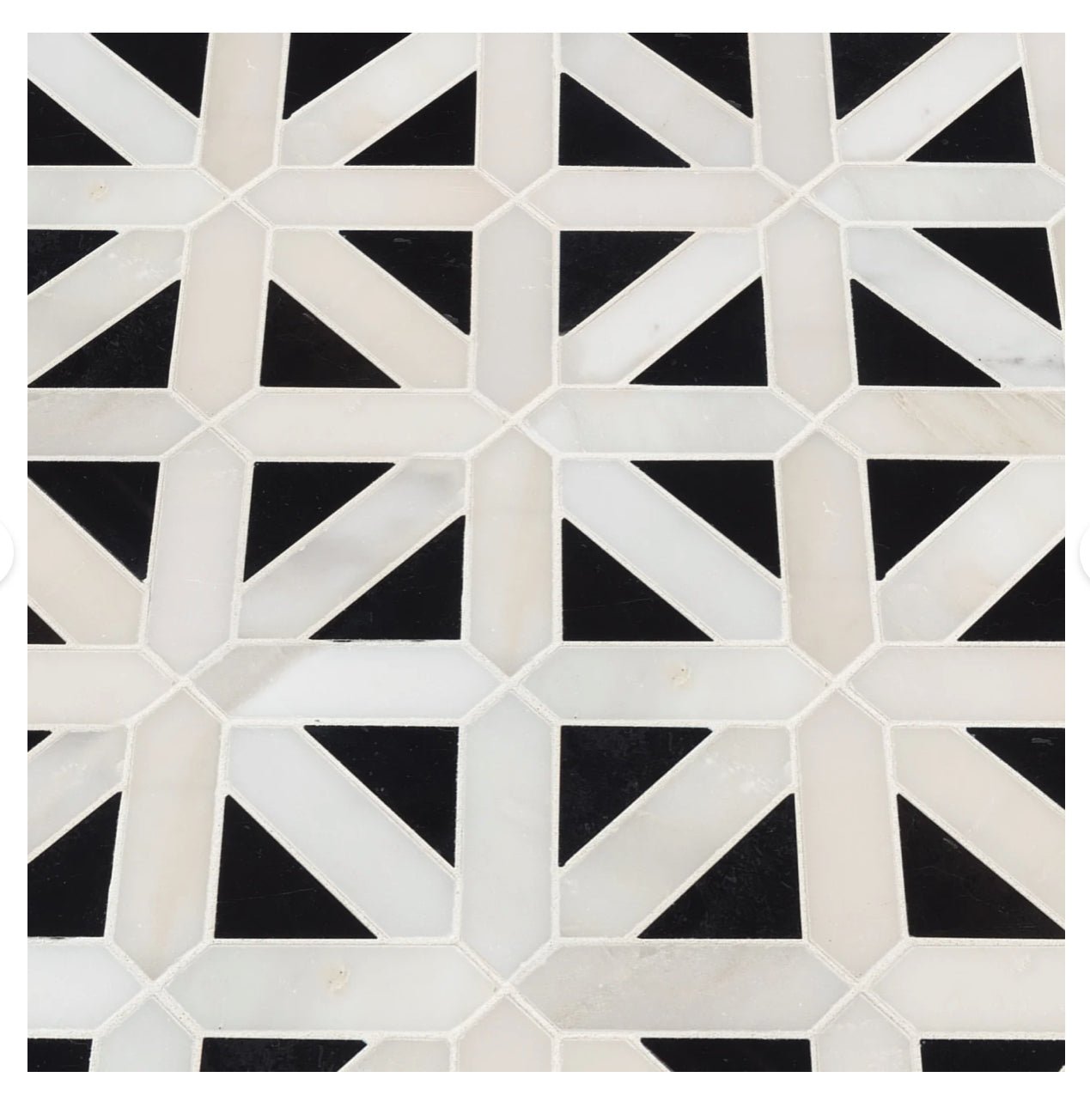 12x12 Retro Fretwork Polished Mosaic Tile - Hey Tiles