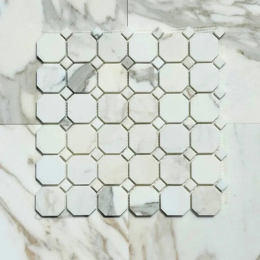 12x12 Tuscan Calacatta Gold Octagon - Hey Tiles