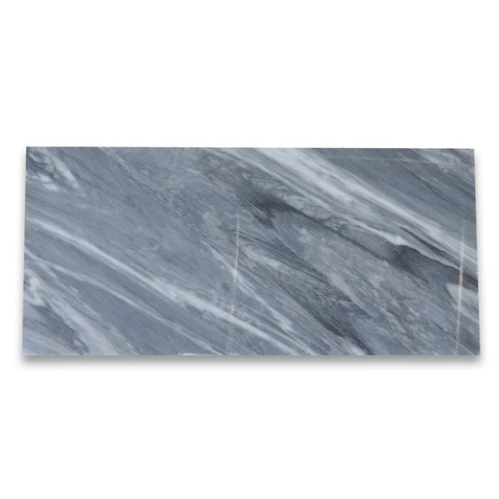 12x24, 3/8 Bardiglio Italian Gray Marble Tile - Hey Tiles