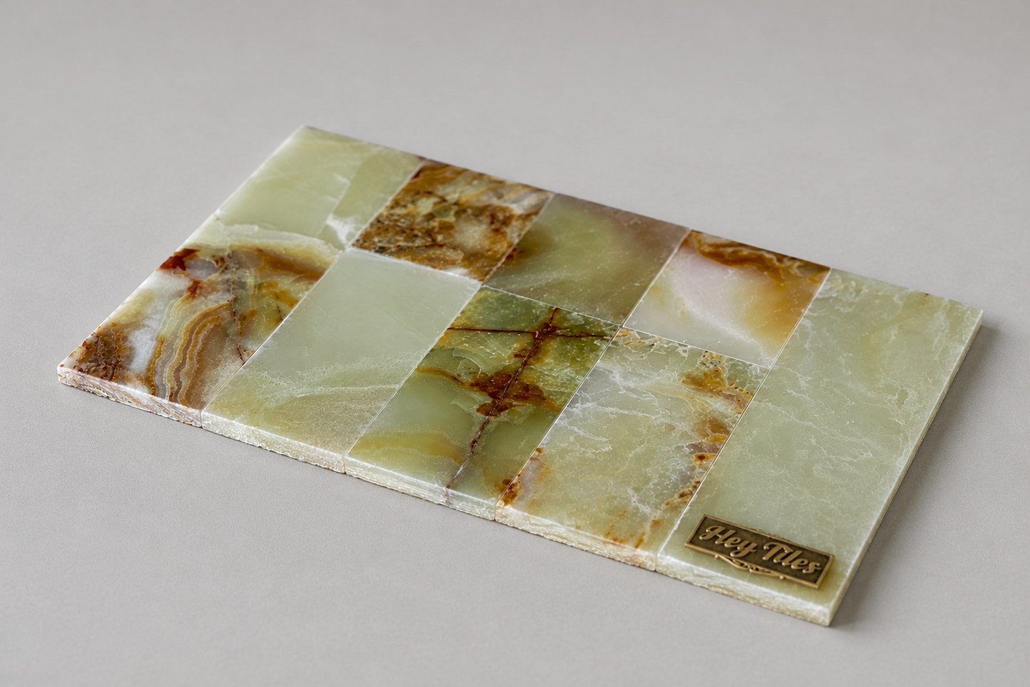 3x6 Green Onyx Polished Subway Tiles