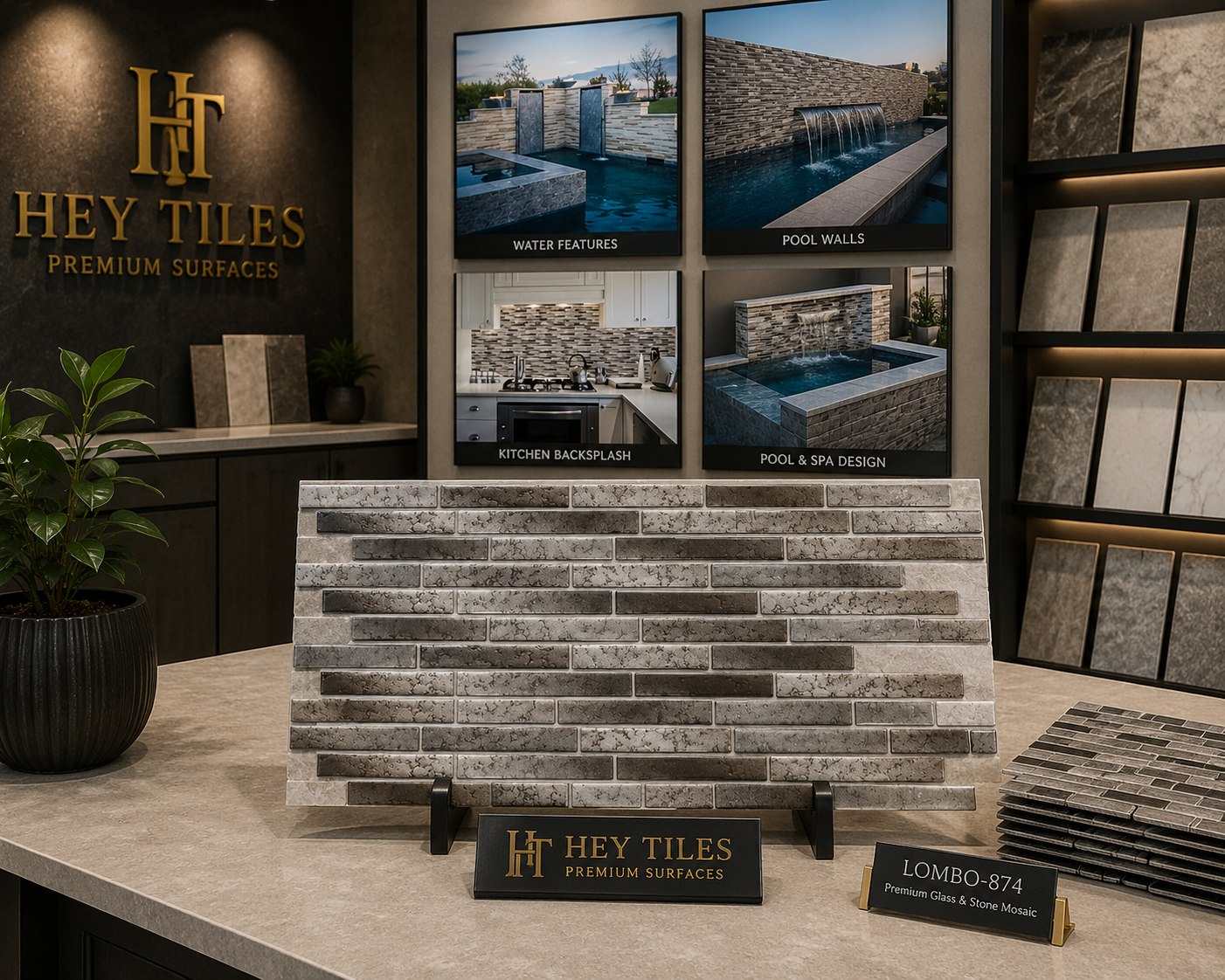 Fujiwa Lombo Series: 1/2" x 3-1/4" Grey Matte Porcelain Pencil Mosaic Tile