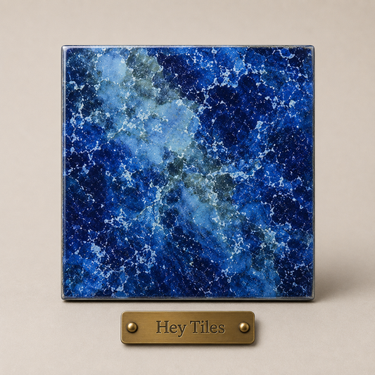 Fujiwa Lyra Series: 6" x 6" Hawaiian Blue Glazed Porcelain Pool Field Tile