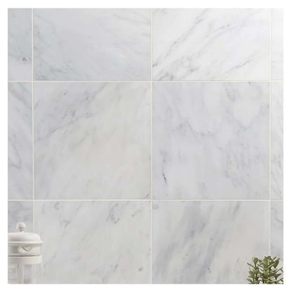18x18 Oriental White ( Asian Statuary) Marble Tile - Hey Tiles