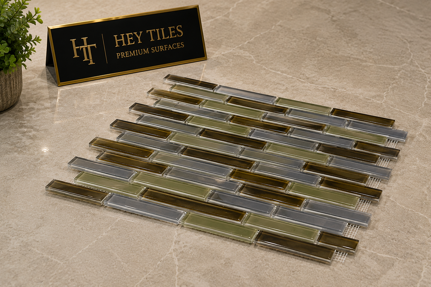 Fujiwa Lombo Series: 1/2" x 3-1/4" Persian Blue Glossy Porcelain Pencil Mosaic Tile