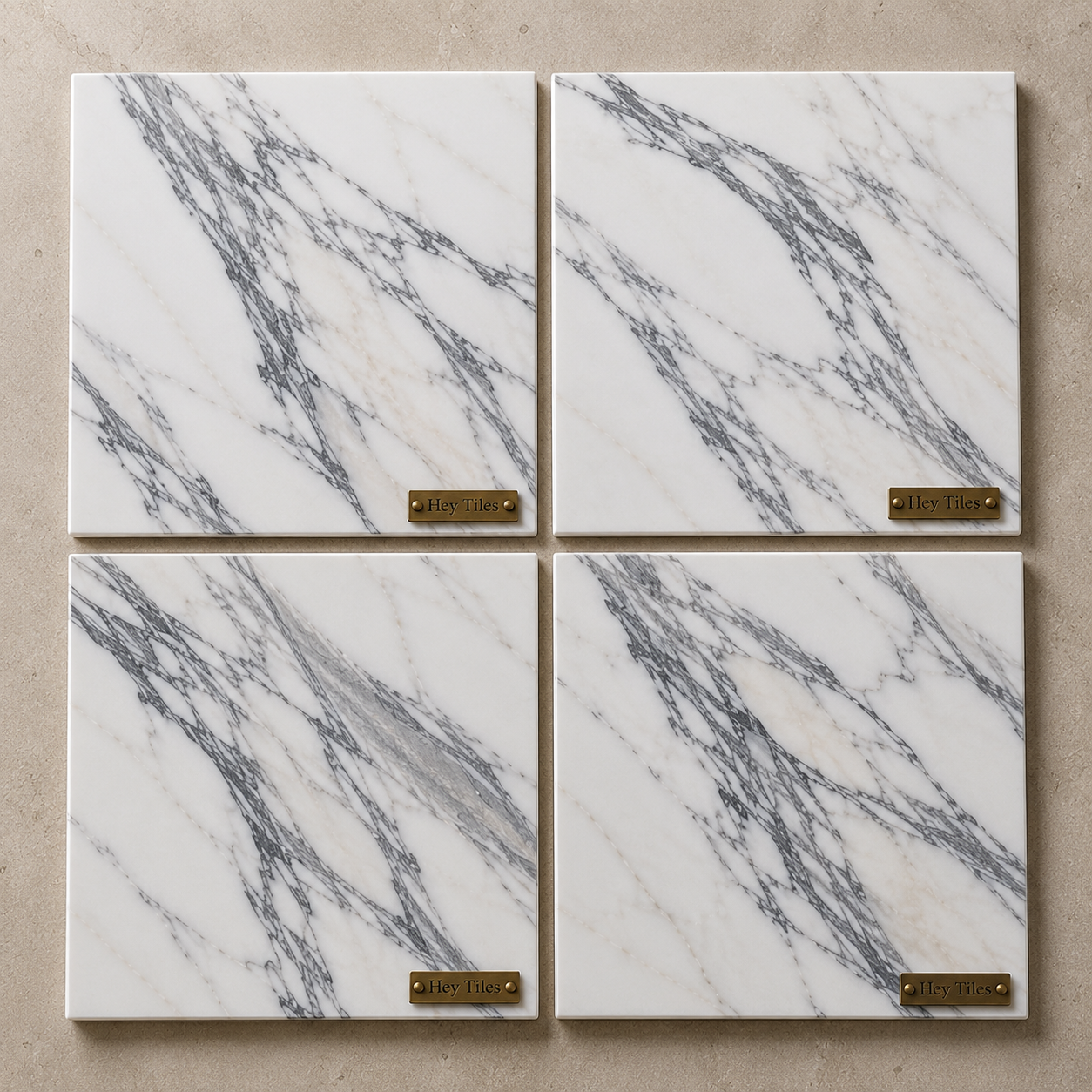 12x12, 3/8 Arabescato Corchia Deluxe Italian Marble Tile