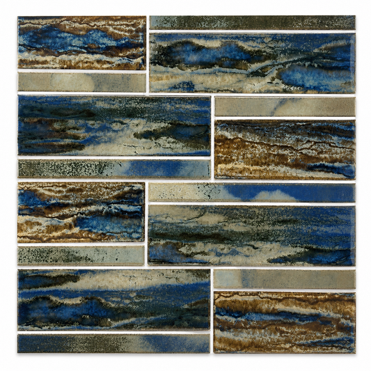 Fujiwa Omega Series: Aqua Terra Glossy Porcelain Pool Tile