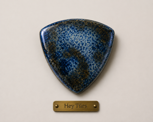 Fujiwa Lunar Series: 1" x 1" Peacock Glazed Porcelain Beak Outside Corner Tile