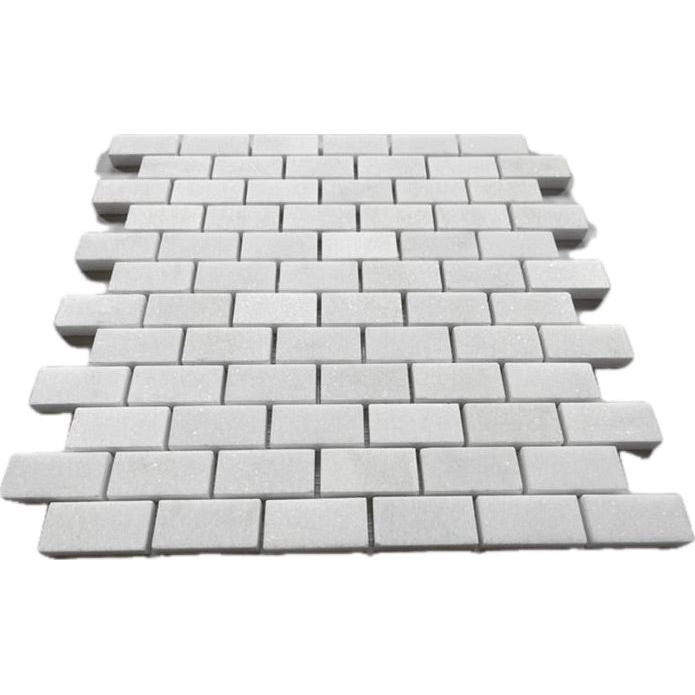 1x2 Thassos White Marble Brick Mosaic Tile - Hey Tiles