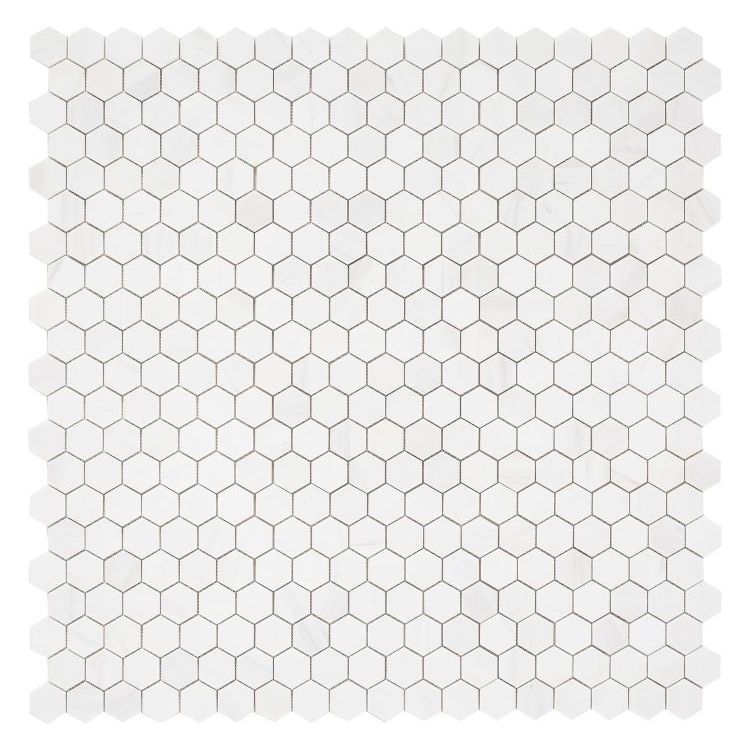 2” Bianco Dolomite Hexagon Mosaic - Hey Tiles