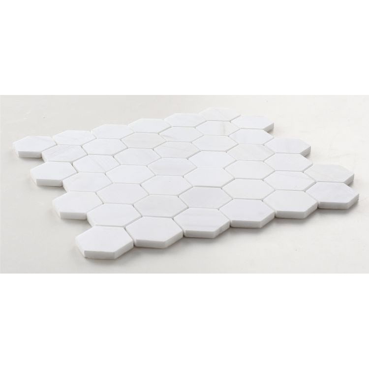 2” Bianco Dolomite Hexagon Mosaic - Hey Tiles