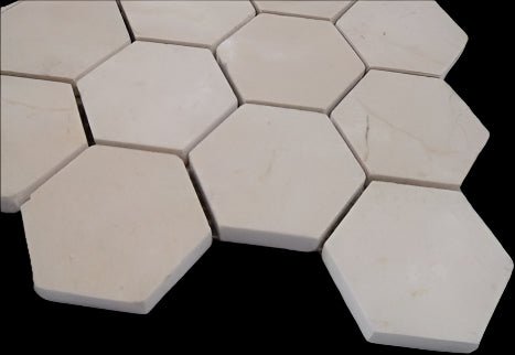 2” Crema Marfil Hexagon Spanish Marble - Hey Tiles