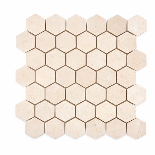 2” Alicante Crema Marfil Hexagon Spanish Marble
