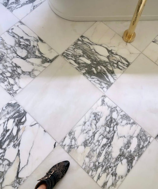 24x24 Arabescato Polished Italian Marble - Hey Tiles