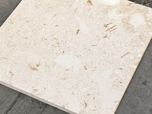 Mayra White 12" x 12" x 3cm Tumbled Limestone Paver