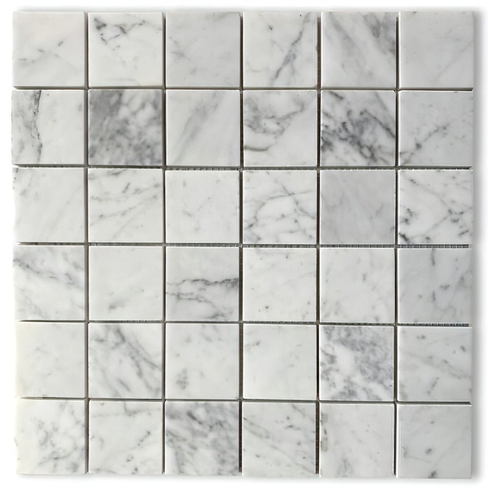 2x2 Carrara White Marble Polished Mosaic Tile Polished / Honed - Hey Tiles