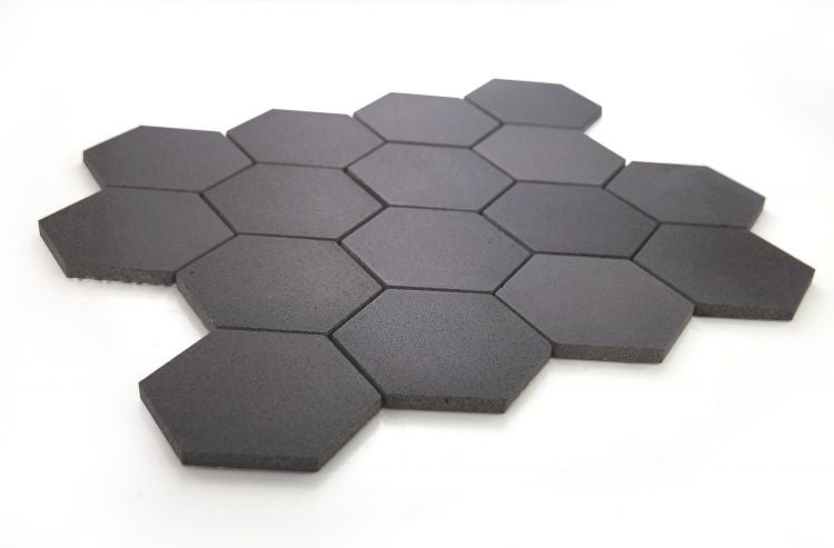 3“ Hexagon Basalt Mosaic Honed - Hey Tiles