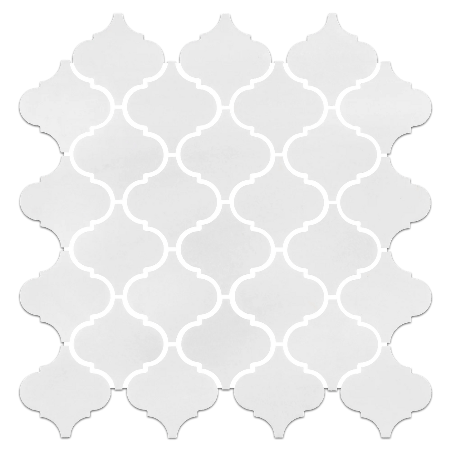 3” Thassos White Arabesque Mosaic, Greek Marble 12X12 - Hey Tiles