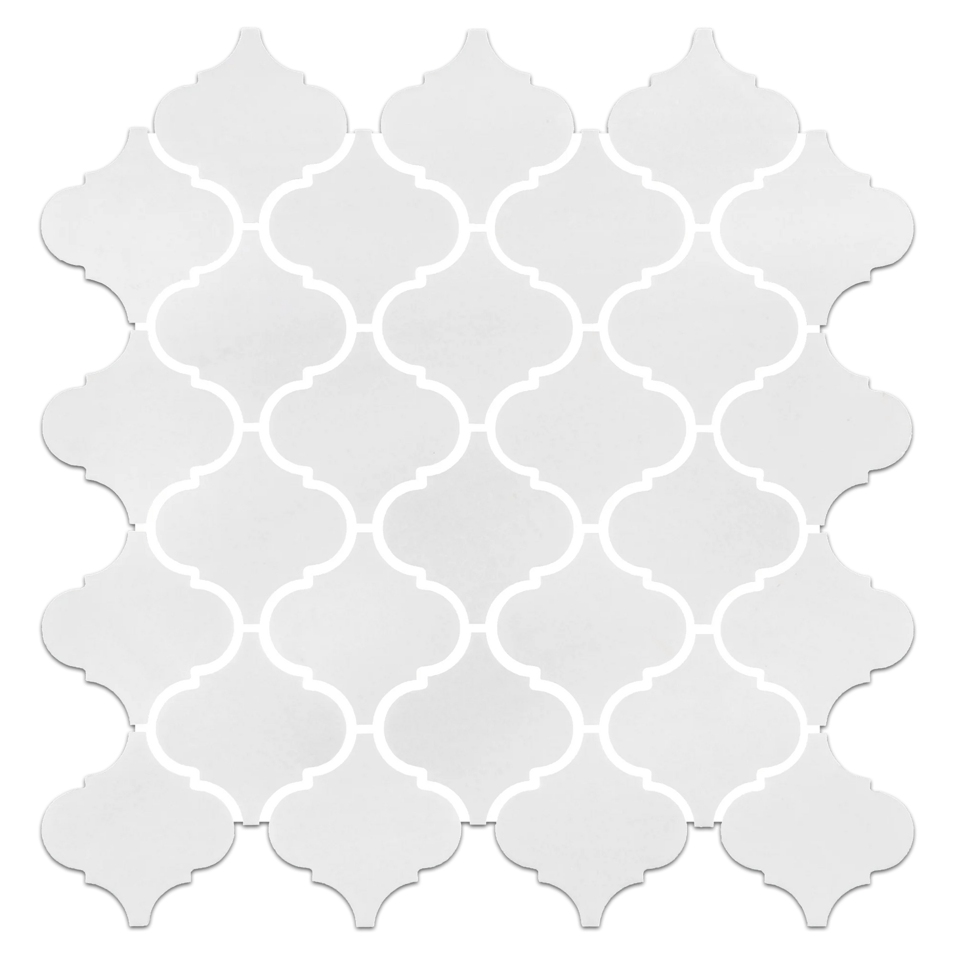 3” Thassos White Arabesque Mosaic, Greek Marble 12X12 - Hey Tiles