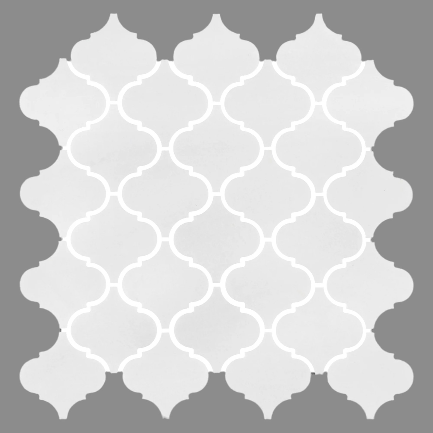 3” Thassos White Arabesque Mosaic, Greek Marble 12X12 - Hey Tiles