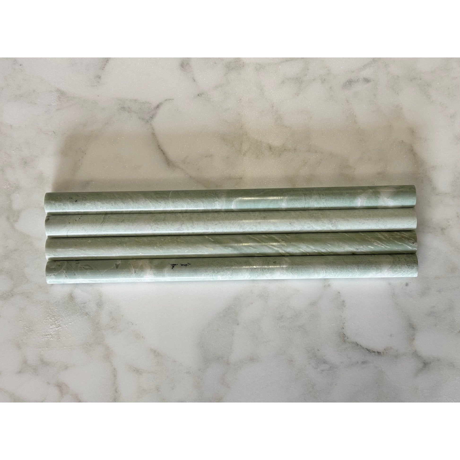 3/4 x 12 Ming Green Bullnose Liner Polished - Hey Tiles