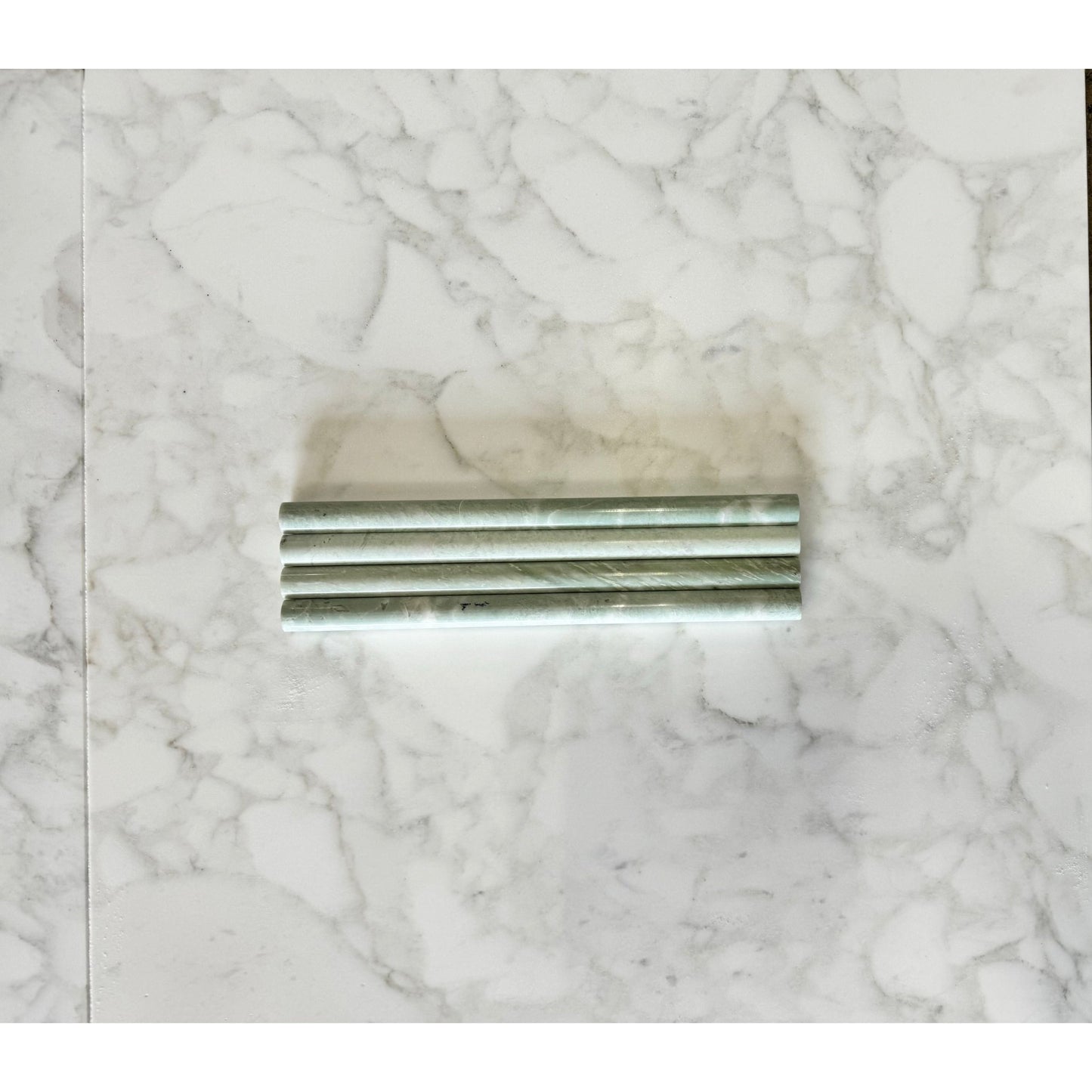 3/4 x 12 Ming Green Bullnose Liner Polished - Hey Tiles