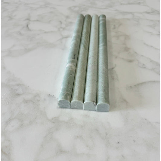 3/4 x 12 Ming Green Bullnose Liner Polished - Hey Tiles