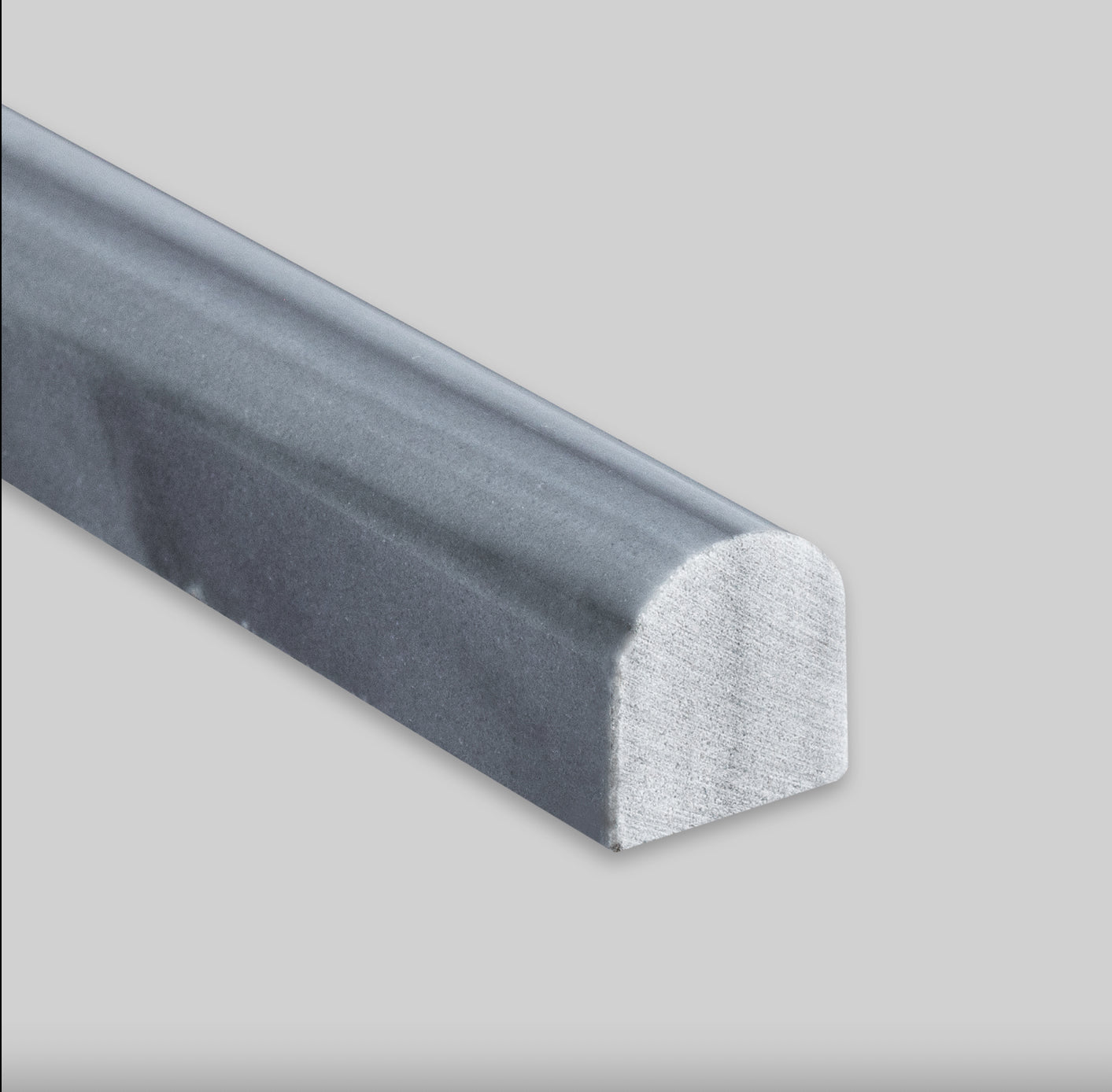 3/4”x12”, 3/4 Bardiglio Bullnose Liner Polished - Hey Tiles