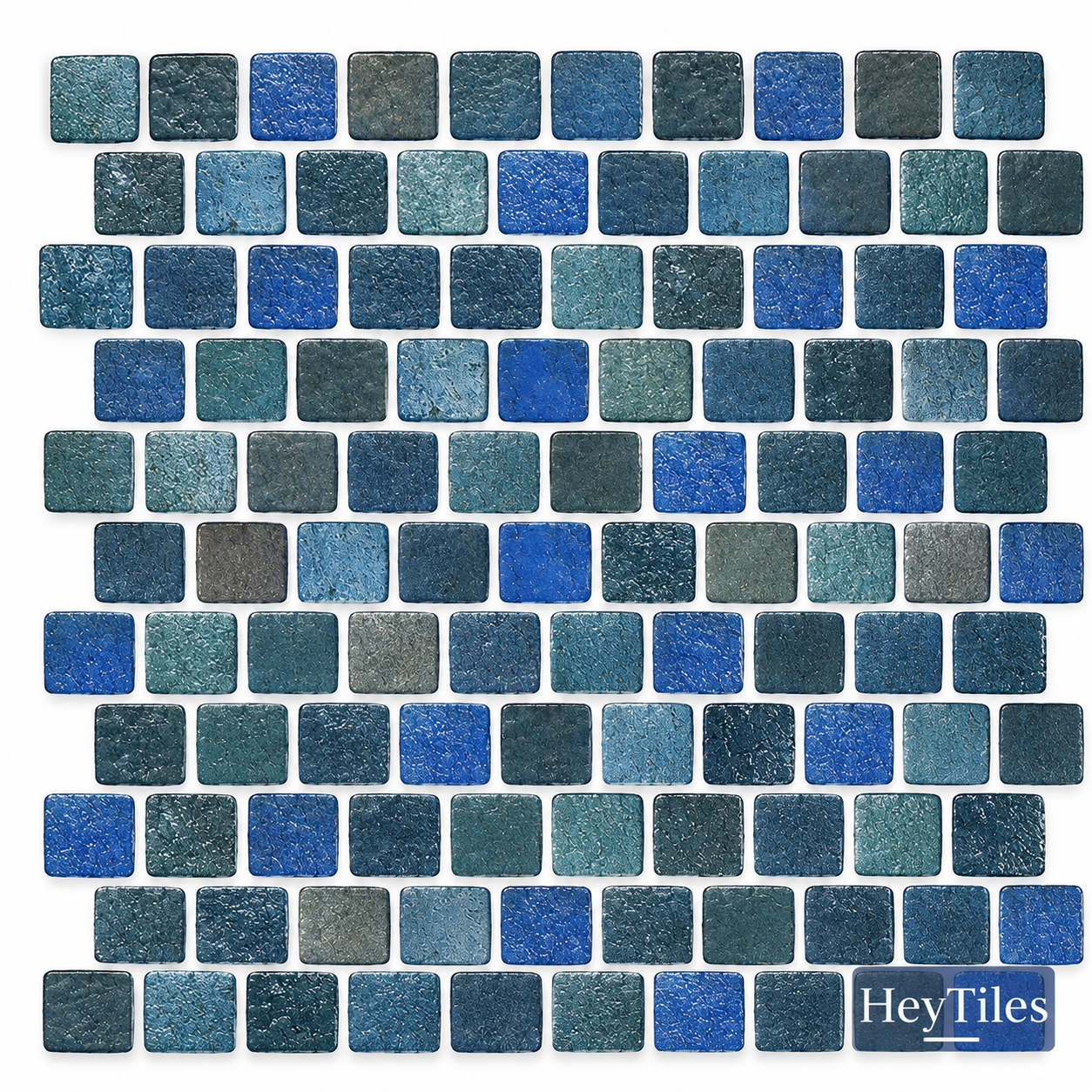 Fujiwa Pavo Series: 1" x 1" Jade Blue Porcelain Mosaic Pool Tile