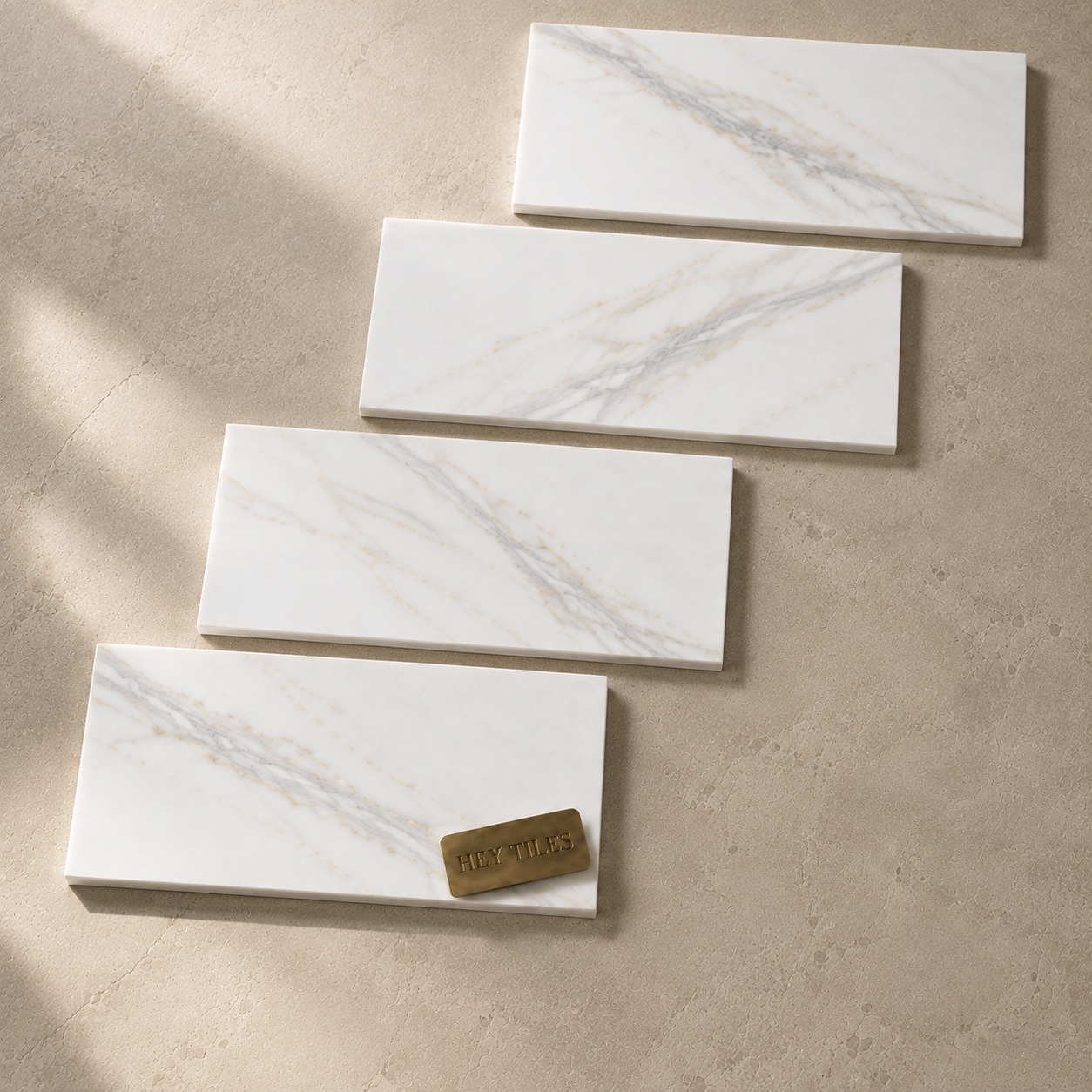 6X12 Tuscan Calacatta Gold Subway Premium Italian Marble Tile