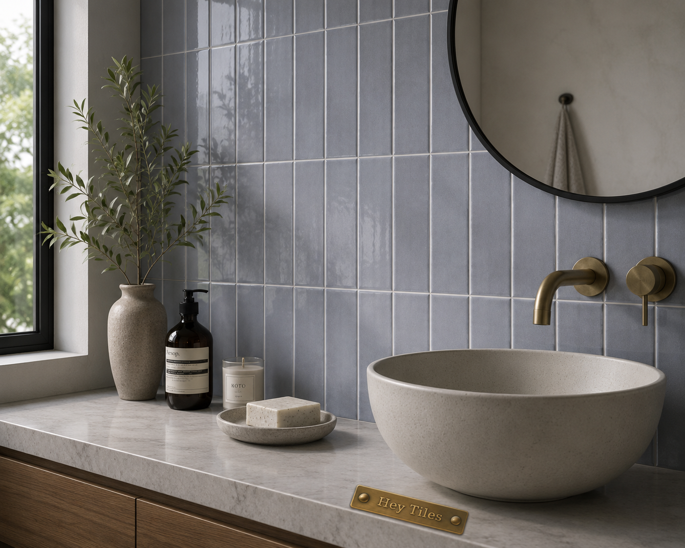 Fujiwa Metro Series: 3" x 6" Shadow Grey Glossy Porcelain Field Tile