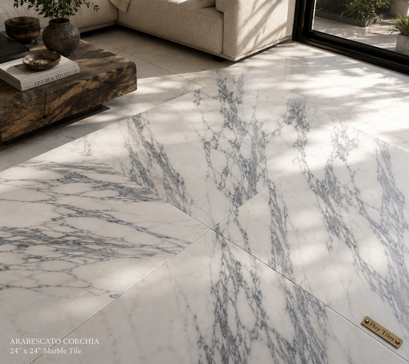 24x24 Arabescato Polished Deluxe Italian Marble